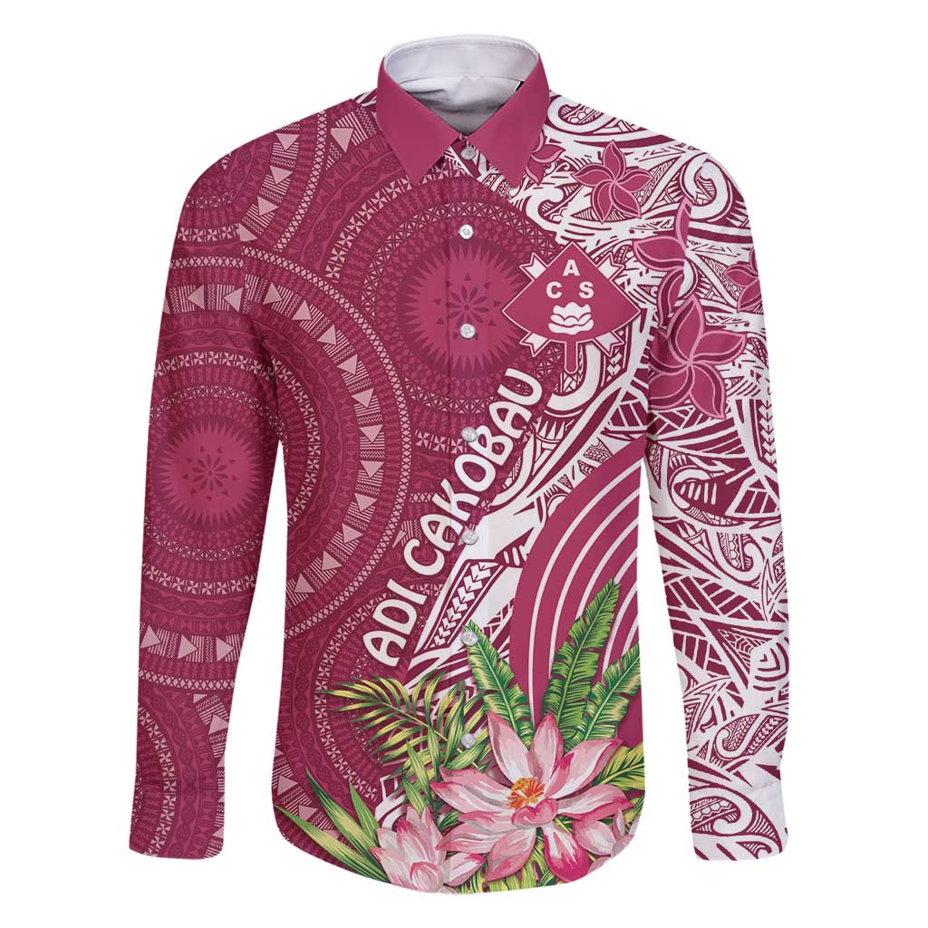 Fiji Adi Cakobau School Personalised Family Matching Tank Maxi Dress and Hawaiian Shirt Masi Tapa Mix Plumeria