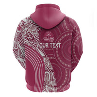 Fiji Adi Cakobau School Personalised Hoodie Masi Tapa Mix Plumeria LT7 - Polynesian Pride