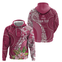 Fiji Adi Cakobau School Personalised Hoodie Masi Tapa Mix Plumeria LT7 - Polynesian Pride