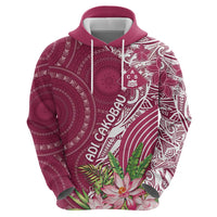Fiji Adi Cakobau School Personalised Hoodie Masi Tapa Mix Plumeria LT7 - Polynesian Pride