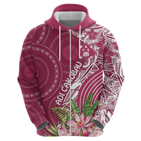 Fiji Adi Cakobau School Personalised Hoodie Masi Tapa Mix Plumeria LT7 - Polynesian Pride