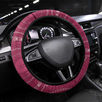 Fiji Adi Cakobau School Personalised Steering Wheel Cover Masi Tapa Mix Plumeria LT7 Universal Fit Maroon - Polynesian Pride
