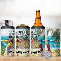It's 5 o'clock Somewhere 4 in 1 Can Cooler Tumbler Beach Party - Polynesian Pride