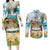 It's 5 o'clock Somewhere Couples Matching Long Sleeve Bodycon Dress and Long Sleeve Button Shirt Beach Party - Polynesian Pride