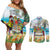It's 5 o'clock Somewhere Couples Matching Off Shoulder Short Dress and Long Sleeve Button Shirt Beach Party - Polynesian Pride
