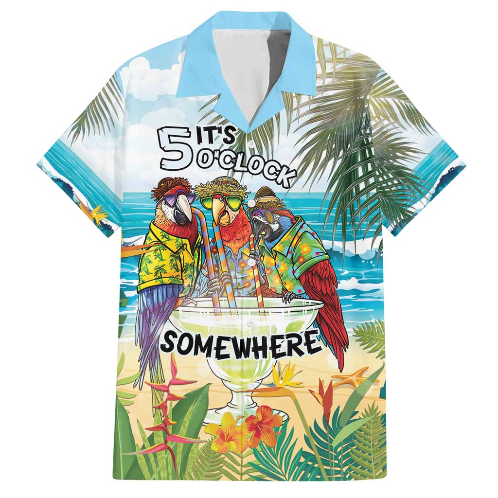 It's 5 o'clock Somewhere Family Matching Long Sleeve Bodycon Dress and Hawaiian Shirt Beach Party LT7 Dad's Shirt - Short Sleeve Colorful - Polynesian Pride