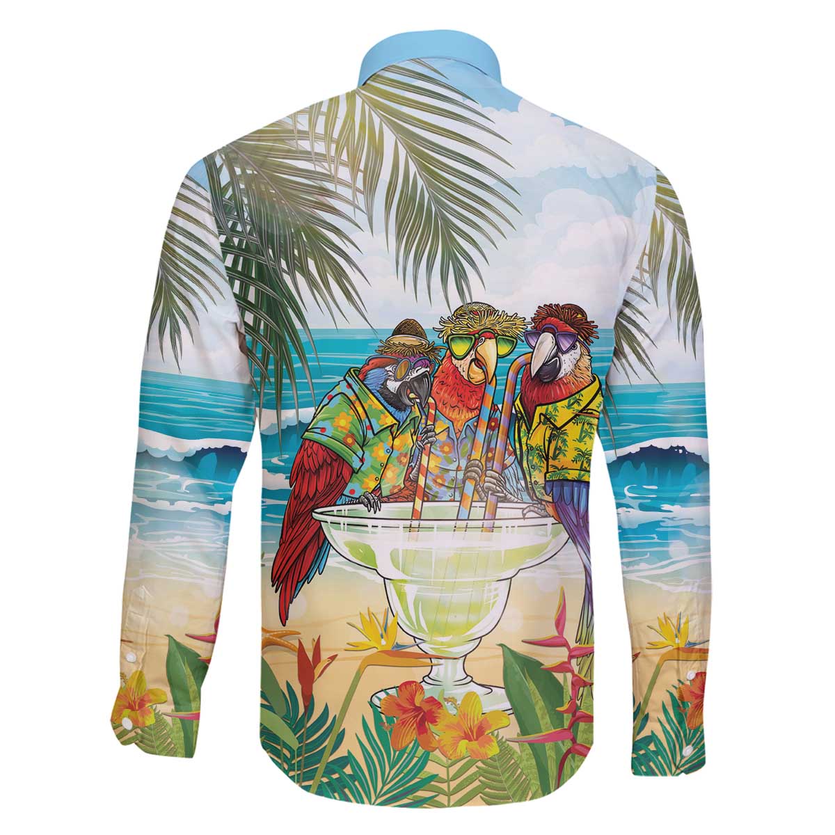 It's 5 o'clock Somewhere Family Matching Off The Shoulder Long Sleeve Dress and Hawaiian Shirt Beach Party - Polynesian Pride