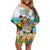 It's 5 o'clock Somewhere Family Matching Off Shoulder Short Dress and Hawaiian Shirt Beach Party - Polynesian Pride