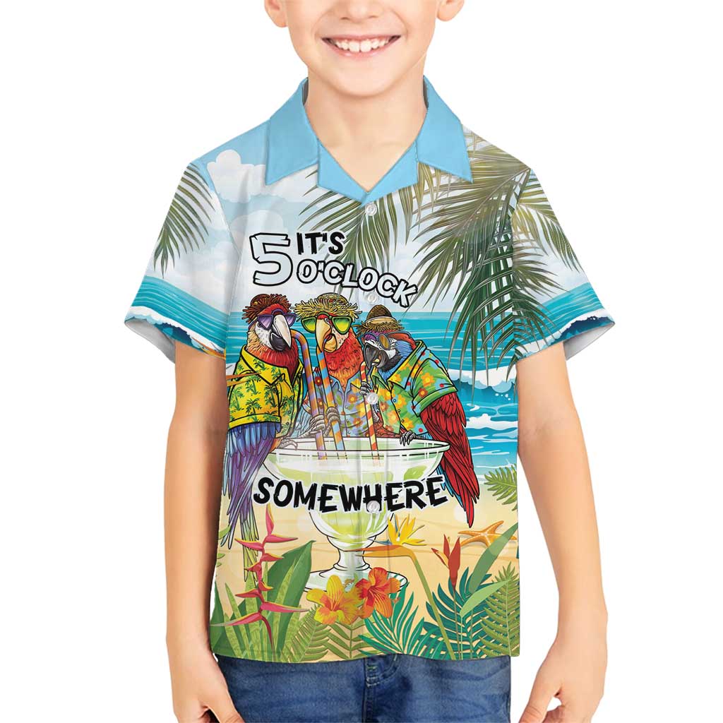 It's 5 o'clock Somewhere Family Matching Puletasi and Hawaiian Shirt Beach Party - Polynesian Pride