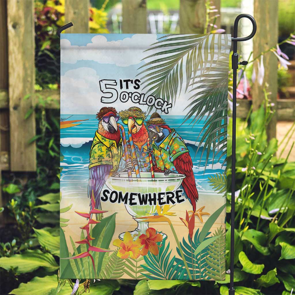 It's 5 o'clock Somewhere Garden Flag Beach Party - Polynesian Pride