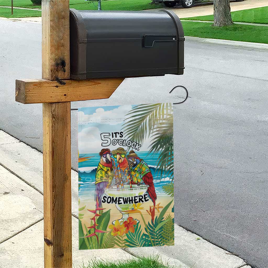 It's 5 o'clock Somewhere Garden Flag Beach Party - Polynesian Pride