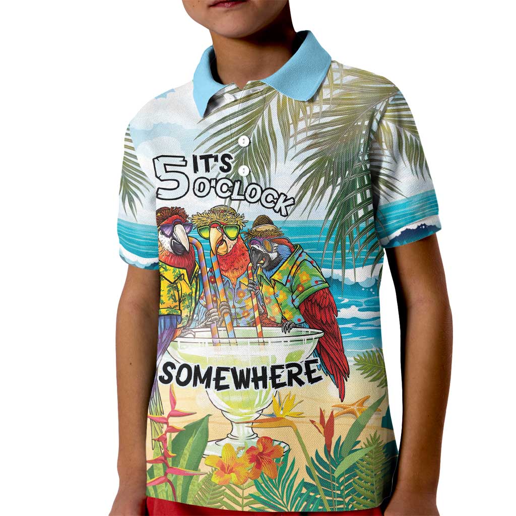 It's 5 o'clock Somewhere Kid Polo Shirt Beach Party - Polynesian Pride