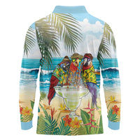 It's 5 o'clock Somewhere Long Sleeve Polo Shirt Beach Party LT7 - Polynesian Pride