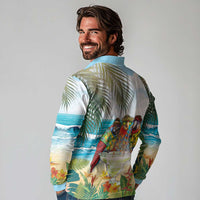 It's 5 o'clock Somewhere Long Sleeve Polo Shirt Beach Party LT7 - Polynesian Pride