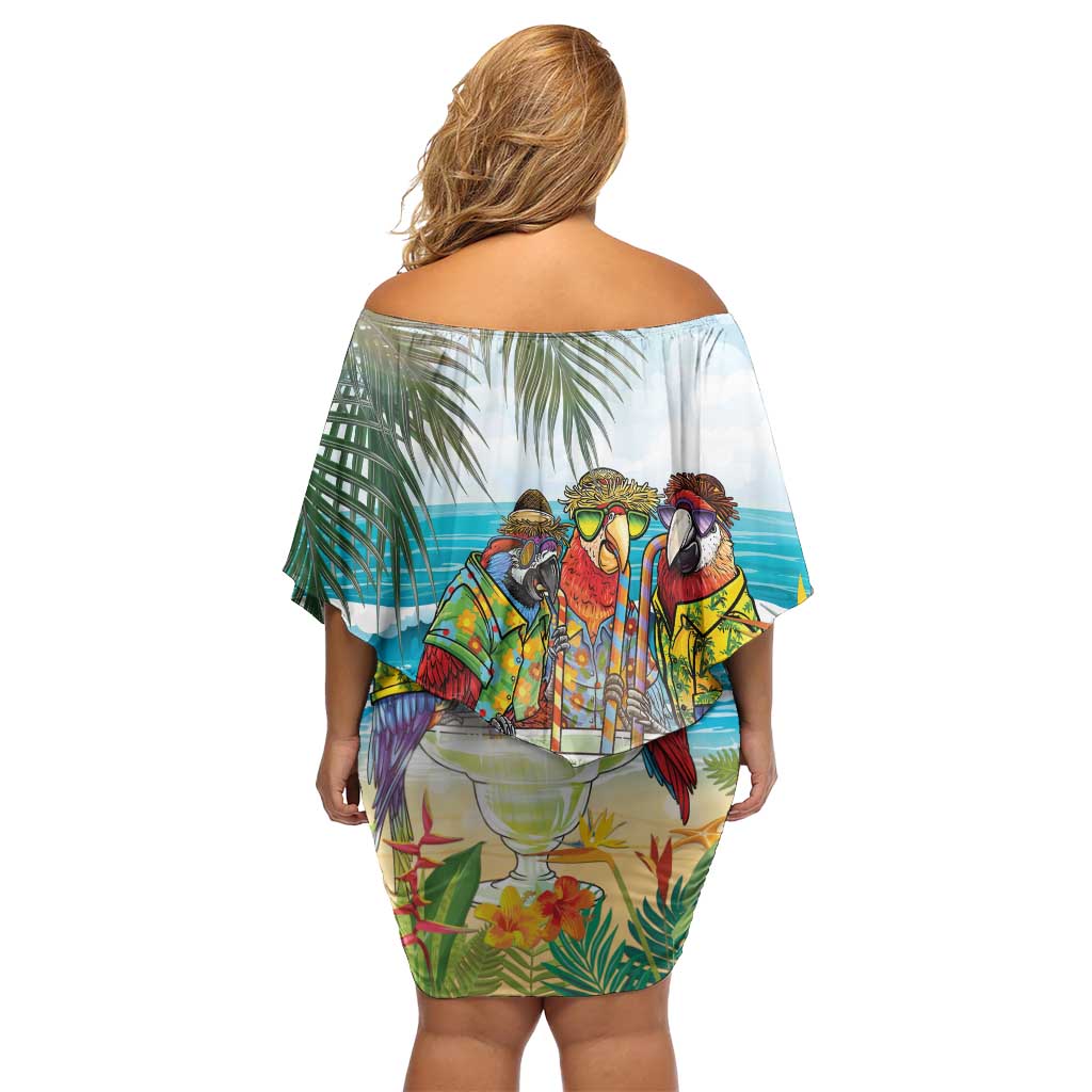 It's 5 o'clock Somewhere Off Shoulder Short Dress Beach Party - Polynesian Pride
