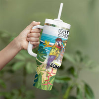 It's 5 o'clock Somewhere Tumbler With Handle Beach Party - Polynesian Pride