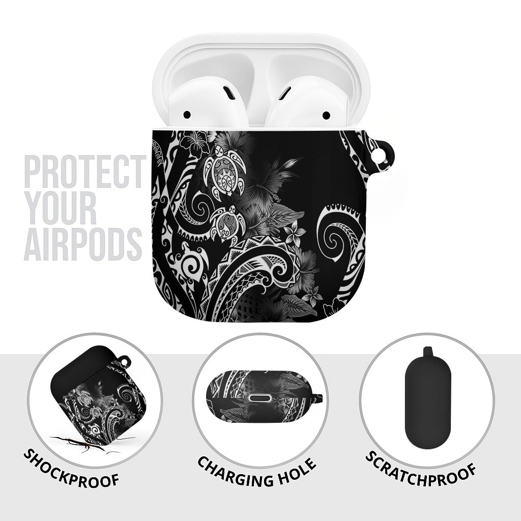 Aloha Hawaii Turtles Floral AirPods Case Obsidian Glaze