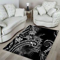 Aloha Hawaii Turtles Floral Area Rug Obsidian Glaze