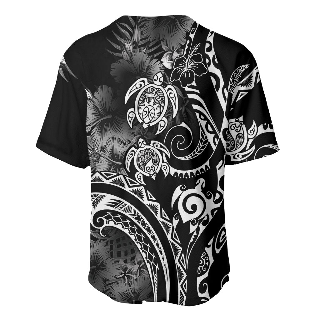 Aloha Hawaii Turtles Floral Baseball Jersey Obsidian Glaze
