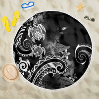 Aloha Hawaii Turtles Floral Beach Blanket Obsidian Glaze