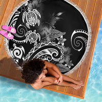 Aloha Hawaii Turtles Floral Beach Blanket Obsidian Glaze