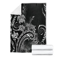 Aloha Hawaii Turtles Floral Blanket Obsidian Glaze