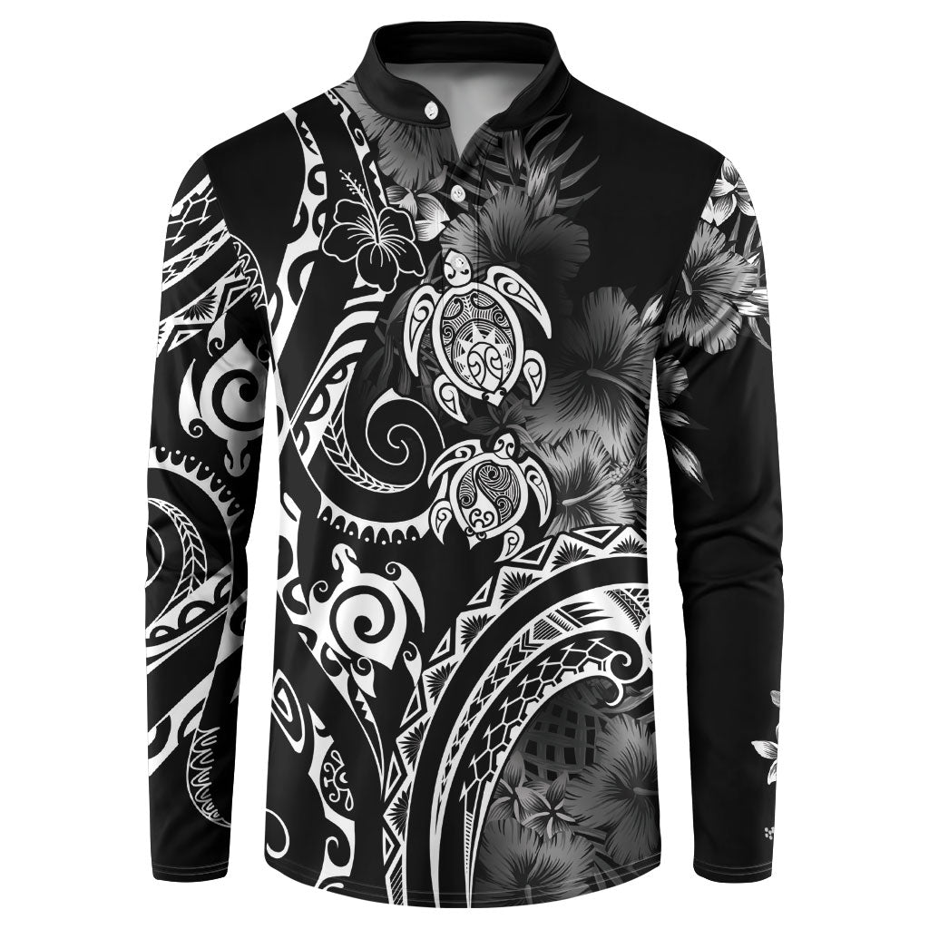 Aloha Hawaii Turtles Floral Button Sweatshirt Obsidian Glaze