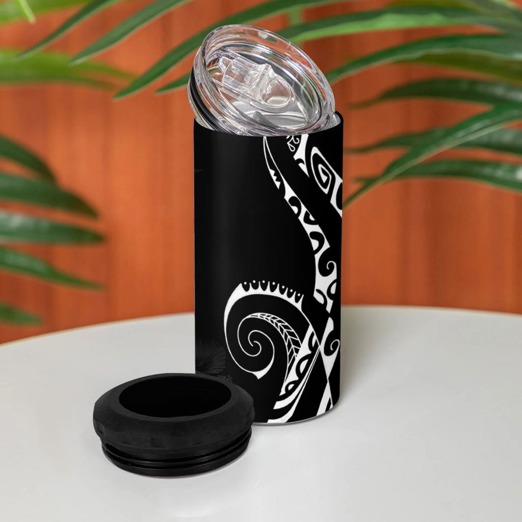 Aloha Hawaii Turtles Floral 4 in 1 Can Cooler Tumbler Obsidian Glaze
