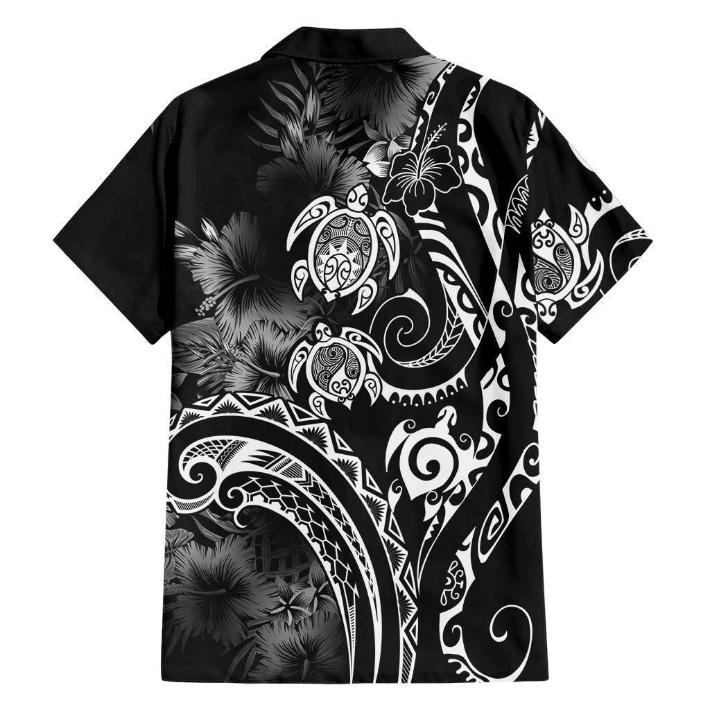 Aloha Hawaii Turtles Floral Family Matching Mermaid Dress and Hawaiian Shirt Obsidian Glaze