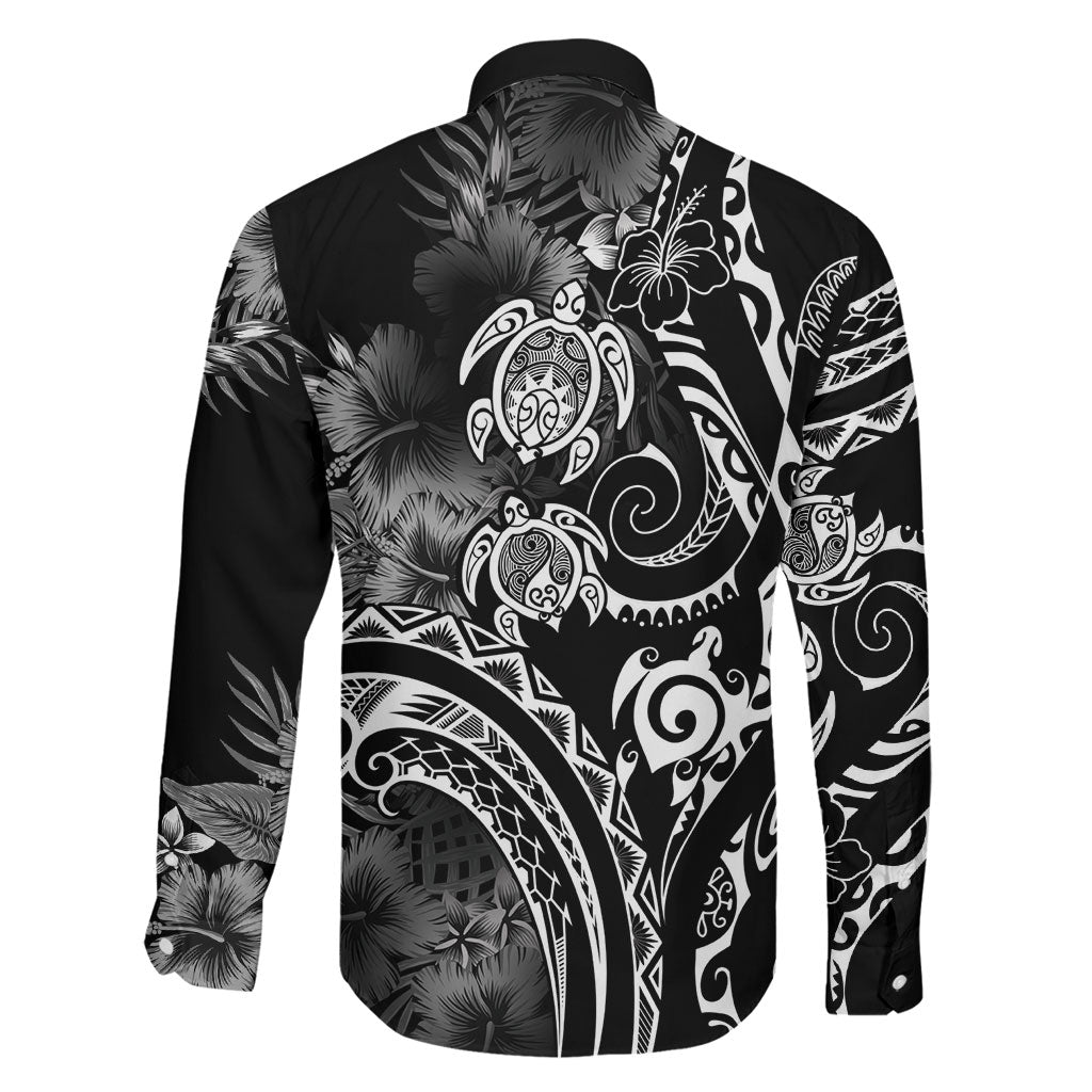 Aloha Hawaii Turtles Floral Family Matching Tank Maxi Dress and Hawaiian Shirt Obsidian Glaze