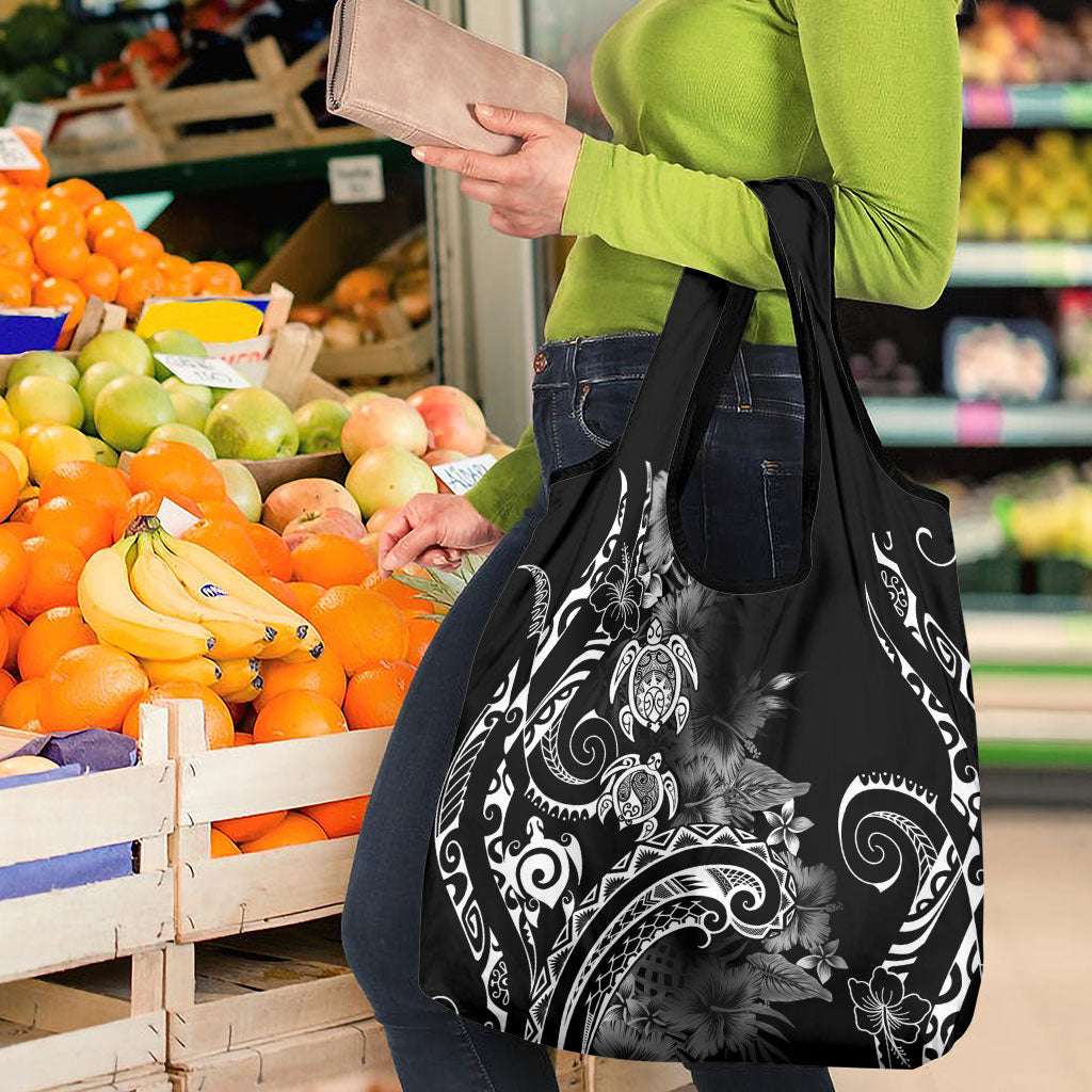 Aloha Hawaii Turtles Floral Grocery Bag Obsidian Glaze