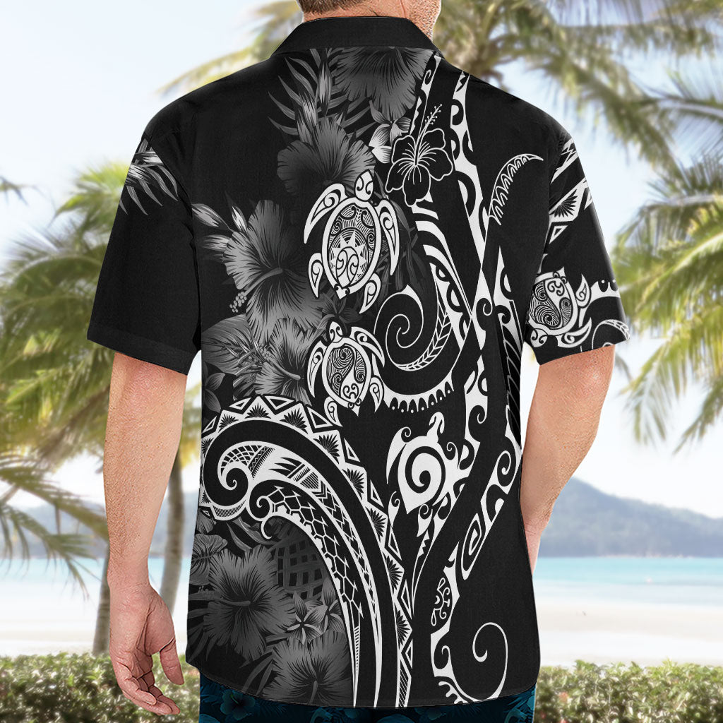 Aloha Hawaii Turtles Floral Hawaiian Shirt Obsidian Glaze
