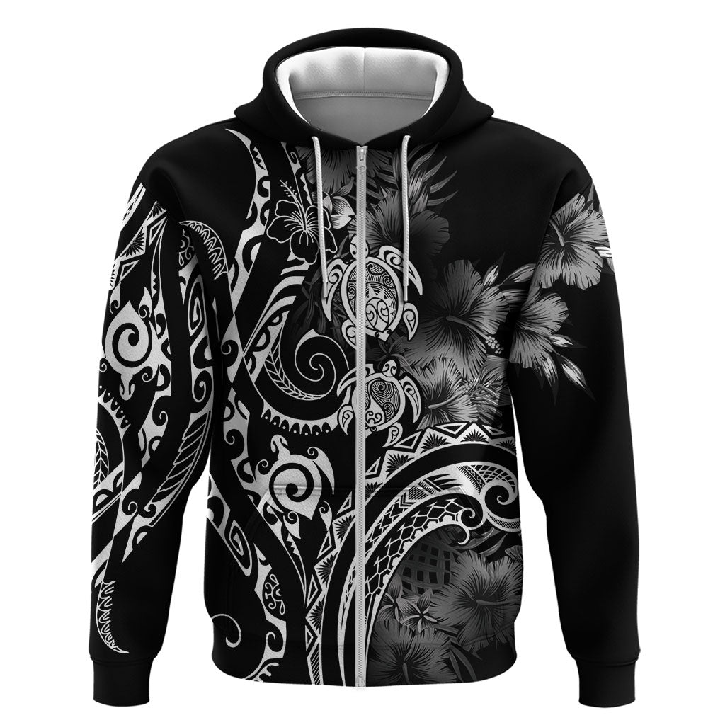 Aloha Hawaii Turtles Floral Hoodie Obsidian Glaze