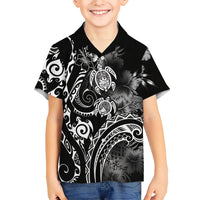 Aloha Hawaii Turtles Floral Kid Hawaiian Shirt Obsidian Glaze