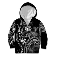 Aloha Hawaii Turtles Floral Kid Hoodie Obsidian Glaze