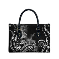 Aloha Hawaii Turtles Floral Leather Bag Obsidian Glaze