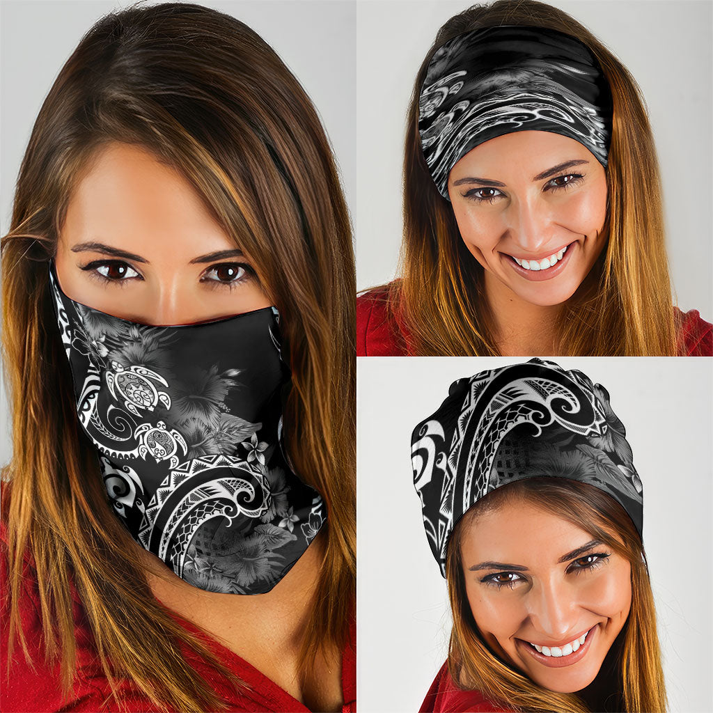 Aloha Hawaii Turtles Floral Neck Gaiter Obsidian Glaze