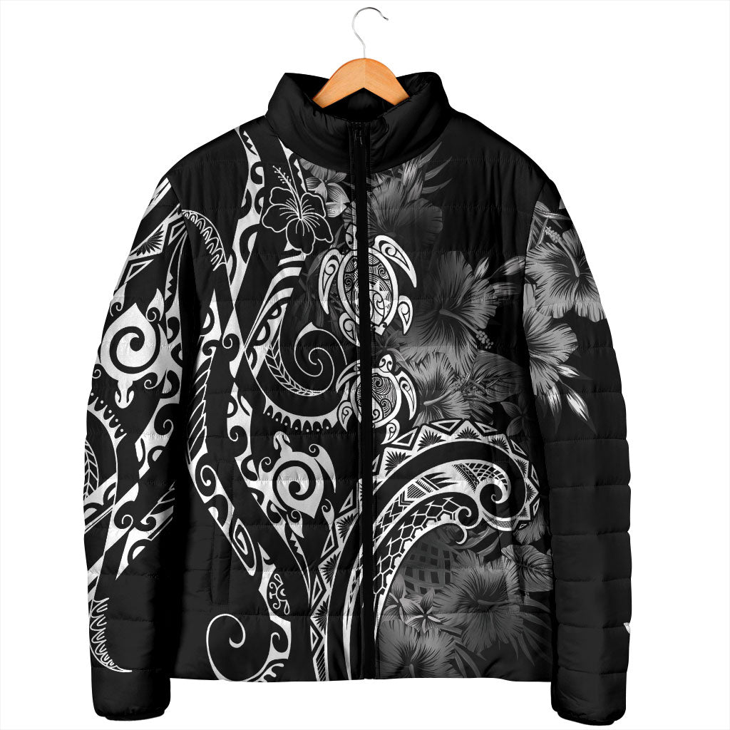 Aloha Hawaii Turtles Floral Padded Jacket Obsidian Glaze
