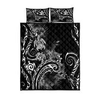 Aloha Hawaii Turtles Floral Quilt Bed Set Obsidian Glaze