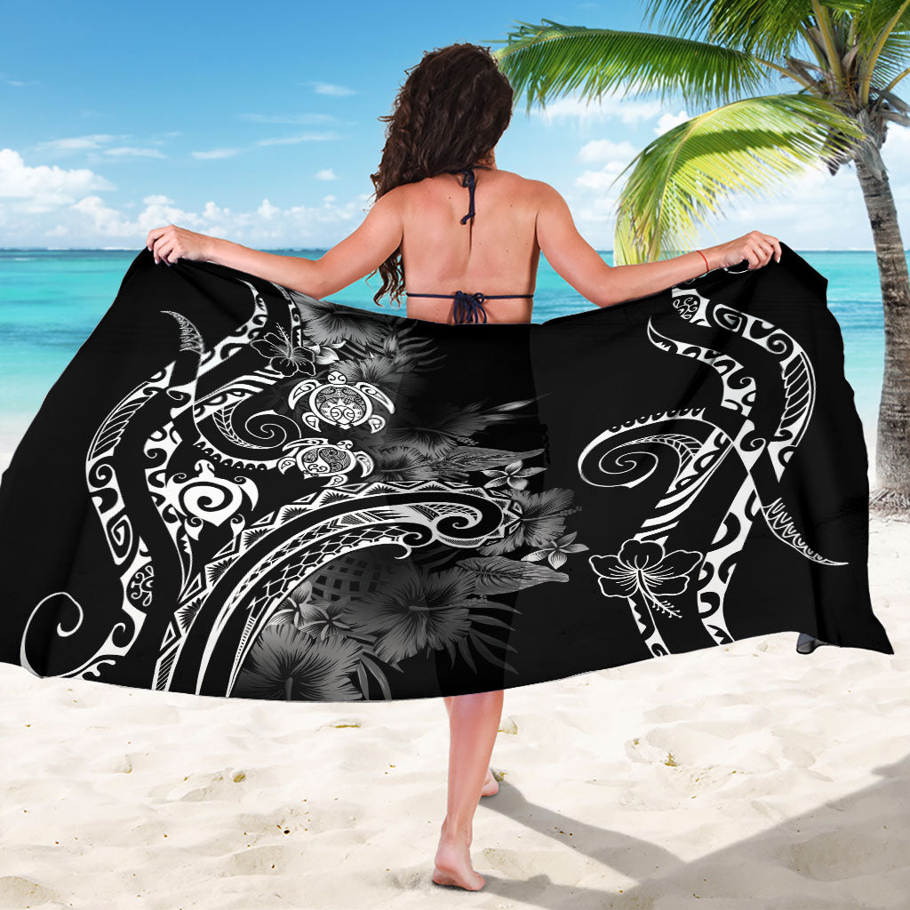 Aloha Hawaii Turtles Floral Sarong Obsidian Glaze