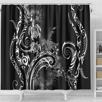 Aloha Hawaii Turtles Floral Shower Curtain Obsidian Glaze