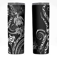 Aloha Hawaii Turtles Floral Skinny Tumbler Obsidian Glaze