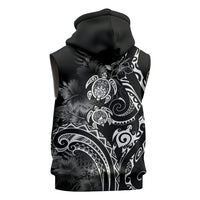 Aloha Hawaii Turtles Floral Sleeveless Zip Hoodie Obsidian Glaze