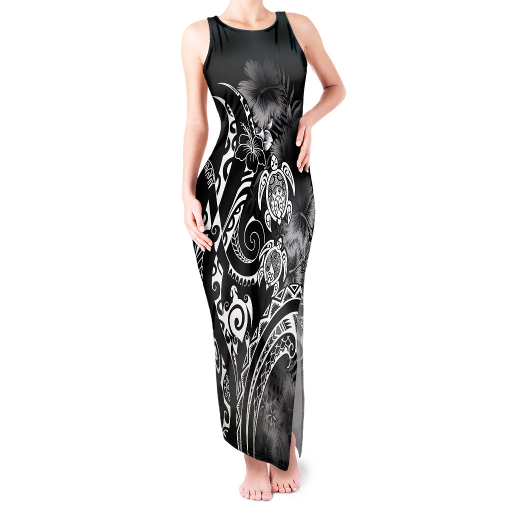 Aloha Hawaii Turtles Floral Tank Maxi Dress Obsidian Glaze