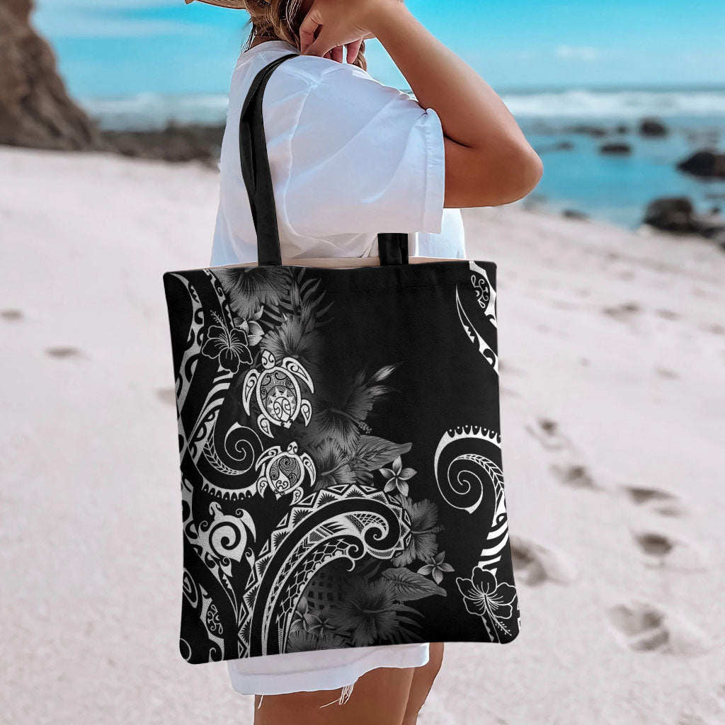 Aloha Hawaii Turtles Floral Tote Bag Obsidian Glaze