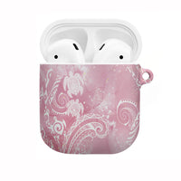 Aloha Hawaii Turtles Floral AirPods Case Pink Marbles Glaze