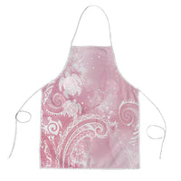 Aloha Hawaii Turtles Floral Apron Pink Marbles Glaze