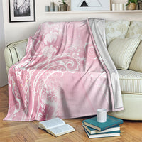 Aloha Hawaii Turtles Floral Blanket Pink Marbles Glaze