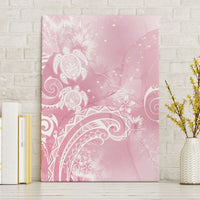 Aloha Hawaii Turtles Floral Canvas Wall Art Pink Marbles Glaze