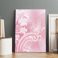 Aloha Hawaii Turtles Floral Canvas Wall Art Pink Marbles Glaze